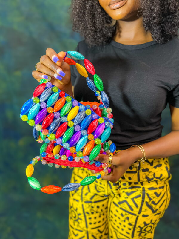 Colorful Beaded Clutch Bag - Image 2