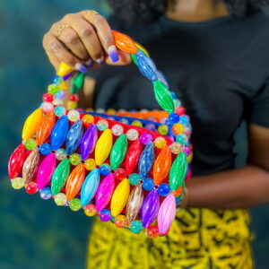 Colorful Beaded Clutch Bag