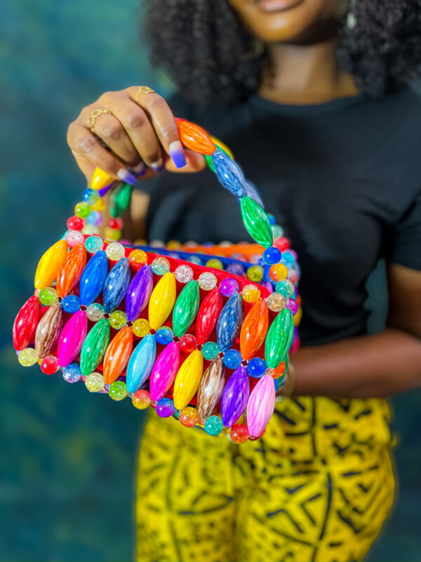 Colorful Beaded Clutch Bag