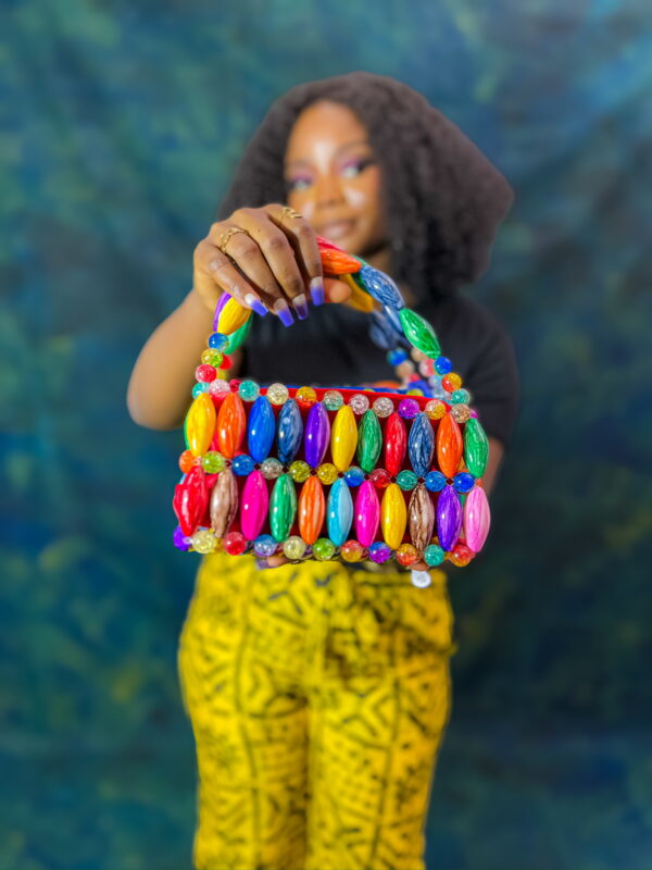 Colorful Beaded Clutch Bag - Image 4