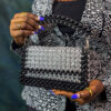 Black and White Crystal Beaded Bag - Image 3