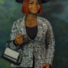 Black and White Crystal Beaded Bag - Image 5