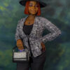 Black and White Crystal Beaded Bag - Image 6