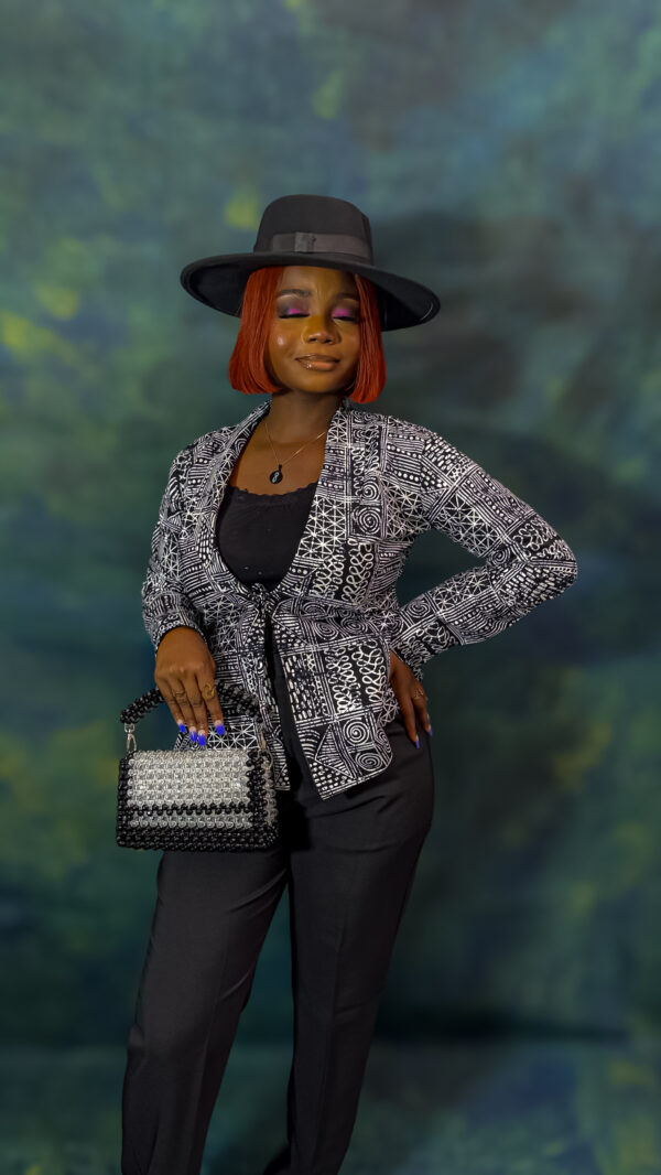 Black and White Crystal Beaded Bag - Image 6