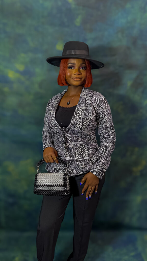 Black and White Crystal Beaded Bag - Image 7