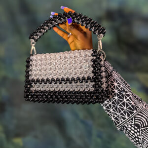 B/W Crystal beaded bag