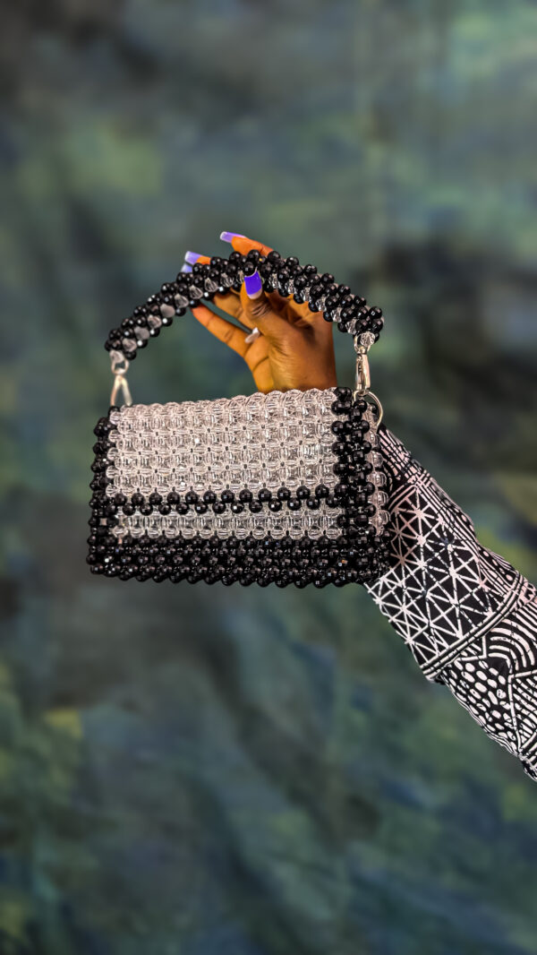 B/W Crystal beaded bag