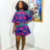 Two Piece Multicoloured Short & Croptop