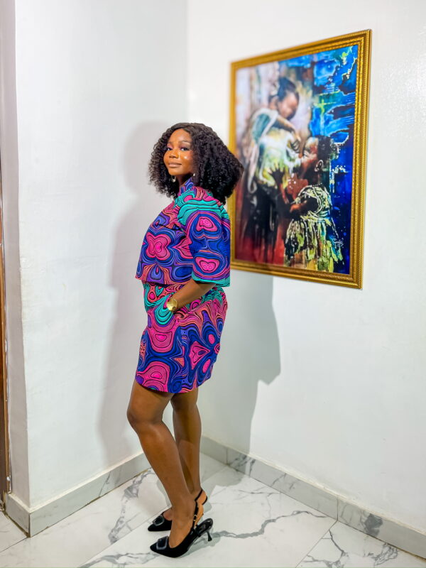 Two-Piece Multicoloured Short & Crop Top - Image 3